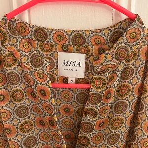 Misa Los Angeles Floral Print Blouse in Pink, Yellow, Olive